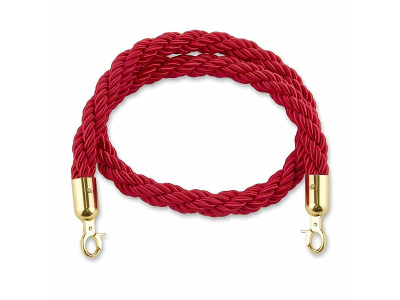 Decorative Braided 1.8m Barrier Ropes Gold Hooks